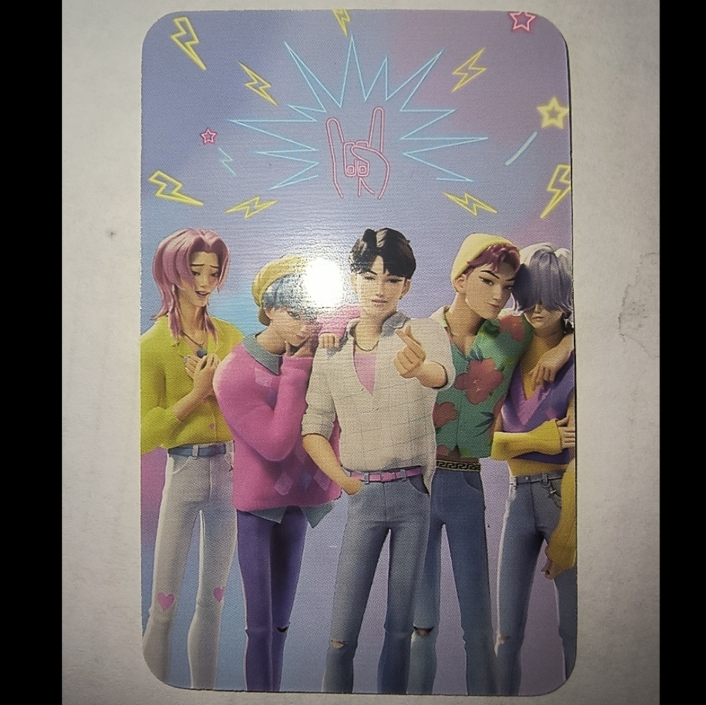 K-Pop Style Group Art Card - Pastel Purple & Pink